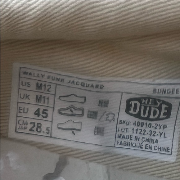 Hey Dude Men's Wally Funk Casual Shoes - Bungee - Size 12 - Picture 6 of 6